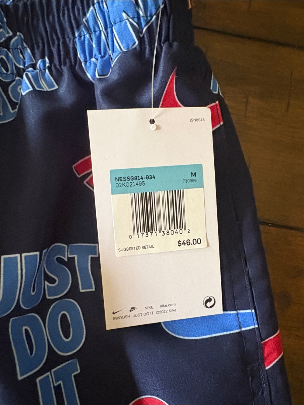 Nike Kids Boys logo swim lined trunks size medium NWT - Picture 2 of 3